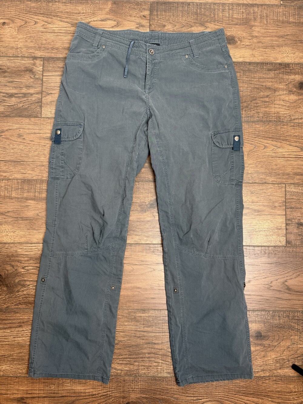 Kuhl Splash Roll-Up Cargo Pants Womens 16 Teal Blue Hiking Outdoor 6065